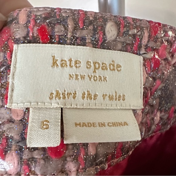 Kate Spade Glitter Tweed Pink and Gray Skirt– Size 6 "skirt the rules" - Picture 5 of 5